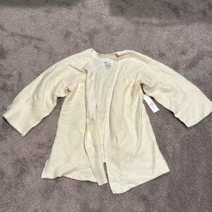 Andrea Jovine Cream Open Front Cardigan Women’s Size L